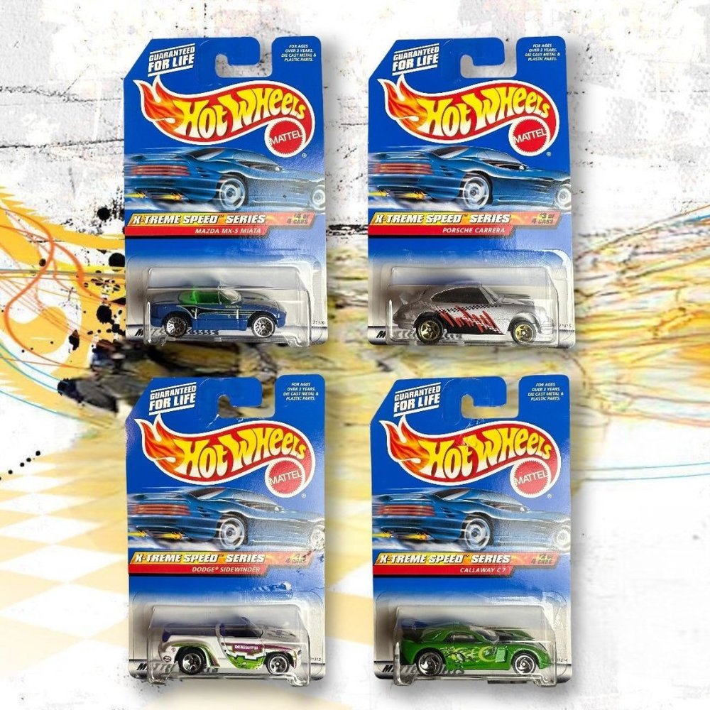 Hot Wheels 1999 X-Treme Speed Series Set of 4 Cars